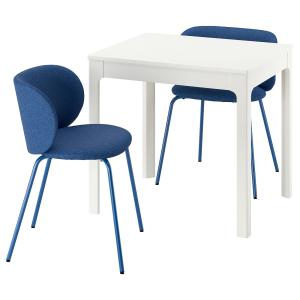 IKEA - KRYLBO mesa y dos sillas, blancoTonerud azul, 80120…