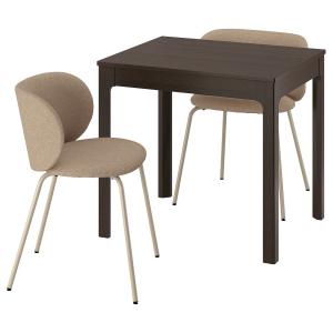IKEA - KRYLBO mesa y dos sillas, marrón oscuroTonerud beige…