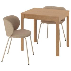 IKEA - KRYLBO mesa y dos sillas, robleTonerud beige oscuro,…