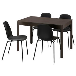 IKEA - LIDÅS mesa y 4 sillas, marrón oscuronegro negro, 120…
