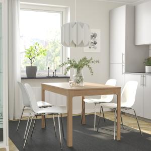 IKEA - LIDÅS mesa y 4 sillas, robleblanco cromado, 120180 c…