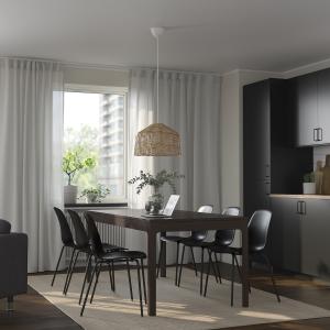 IKEA - LIDÅS mesa y 6 sillas, marrón oscuronegro negro, 180…