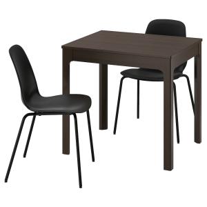IKEA - LIDÅS mesa y dos sillas, marrón oscuronegro negro, 8…