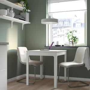 IKEA - LUSTEBO mesa y dos sillas, blanco cromadoViarp beige…