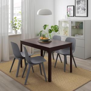 IKEA - ODGER mesa y 4 sillas, marrón oscuroazul, 120180 cm…