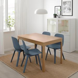 IKEA - ODGER mesa y 4 sillas, robleazul, 120180 cm - roble/…