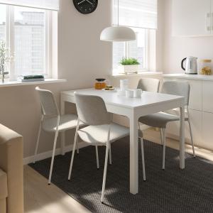 IKEA - UDMUND mesa y 4 sillas, blanco blancoViarp beigemarr…