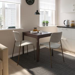 IKEA - UDMUND mesa y dos sillas, marrón oscuro marrónViarp…