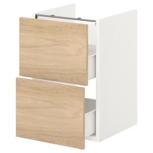 IKEA - armariolavabo 2 cajones, blancoefecto roble, 40x42x6…