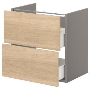 IKEA - armariolavabo 2 cajones, grisefecto roble, 60x42x60…