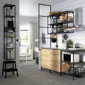 IKEA - cocina, antracitaefecto roble, 183x63.5x222 cm antra…