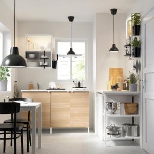 IKEA - cocina, blancoefecto roble, 143x63.5x222 cm blanco/e…