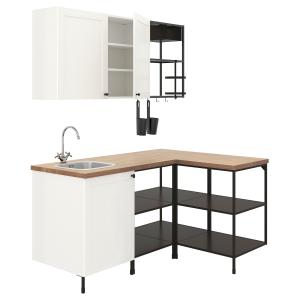 IKEA - cocina de esquina antracita/blanco estructura