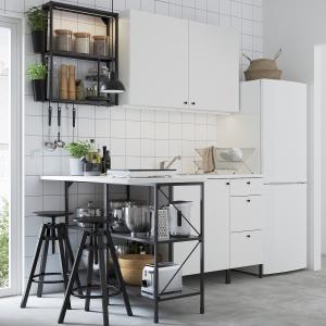IKEA - cocina de esquina, antracitablanco antracita/blanco