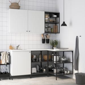 IKEA - cocina de esquina, antracitablanco antracita/blanco