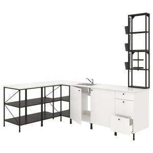 IKEA - cocina de esquina antracita/blanco