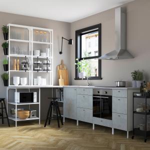 IKEA - Cocina de esquina blanco/efecto cemento