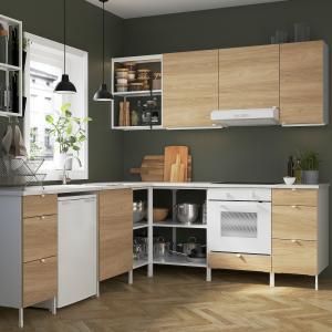 IKEA - cocina de esquina blanco/efecto roble