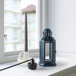 IKEA - farol vela peq intext, negro-azul, 22 cm negro-azul