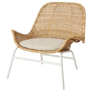 IKEA - sillón y reposapiés, ratánRisane natural ratán/Risan…