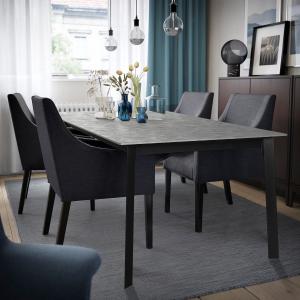 IKEA - mesa extensible, gris oscuronegro, 180240x100 cm gri…