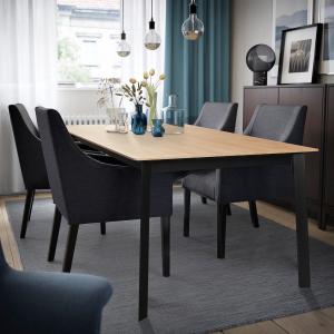 IKEA - mesa extensible, roblenegro, 180240x100 cm roble/neg…