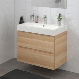 IKEA - BRÅVIKEN Armario lavabo 2 cajones Efecto roble tinte…