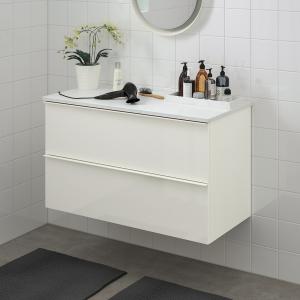 IKEA - Armario lavabo 2 cajones Alto brillo blanco 102x49x6…