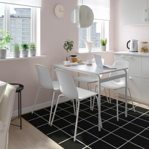 IKEA - LIDÅS mesa y 4 sillas, grisblanco blanco, 110 cm gri…