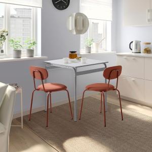 IKEA - ÖSTANÖ mesa y dos sillas, grisRemmarn marrón rojizo,…