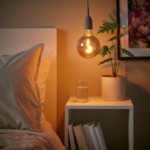 IKEA - MOLNART lámpara techo   bombilla, beigevidrio transp…