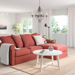 IKEA - sofá 3 plazas con chaiselongue, Ljungen rojo claro L…