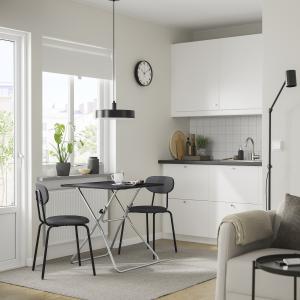 IKEA - ÖSTANÖ mesa y dos sillas, plegable negroRemmarn gris…