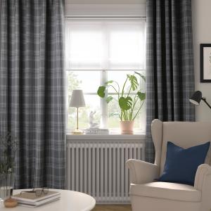 IKEA - cortinas semiopacas, 1 par, gris oscuro, 145x300 cm…