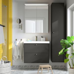 IKEA - armario lavabo con cajones, gris oscuro, 80x48x63 cm…