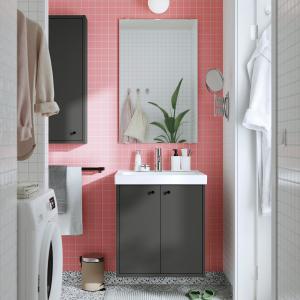 IKEA - Armario lavabo con puertas, gris oscuro, 60x48x63 cm…