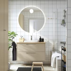 IKEA - ORRSJÖN mueble cajoneslavabogrifo, beigebambú claro,…