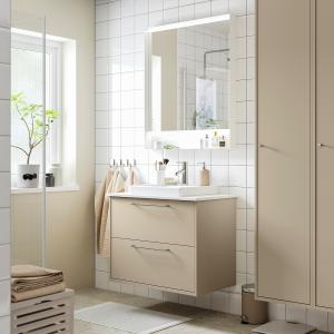 IKEA - ORRSJÖN mueble cajoneslavabogrifo, beigeblanco efect…