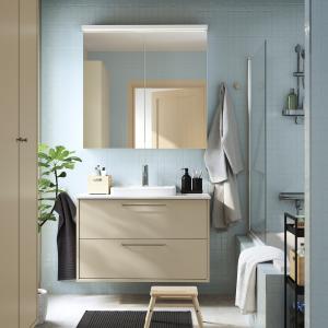 IKEA - ORRSJÖN mueble cajoneslavabogrifo, beigeblanco efect…