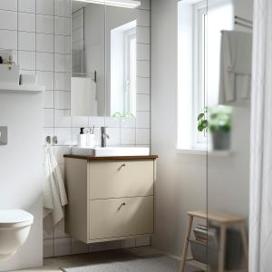 IKEA - ORRSJÖN mueble cajoneslavabogrifo, beigemarrón efect…