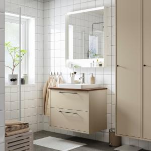 IKEA - ORRSJÖN mueble cajoneslavabogrifo, beigemarrón efect…