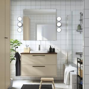 IKEA - ORRSJÖN mueble cajoneslavabogrifo, beigemarrón efect…