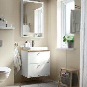 IKEA - ORRSJÖN mueble cajoneslavabogrifo, blancobambú claro…
