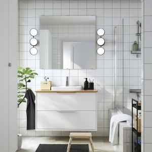 IKEA - ORRSJÖN mueble cajoneslavabogrifo, blancobambú, 102x…