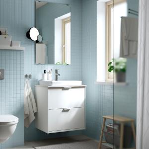 IKEA - ORRSJÖN mueble cajoneslavabogrifo, blancoblanco efec…