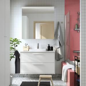 IKEA - ORRSJÖN mueble cajoneslavabogrifo, blancoblanco efec…