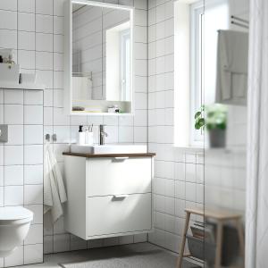 IKEA - ORRSJÖN mueble cajoneslavabogrifo, blancomarrón efec…