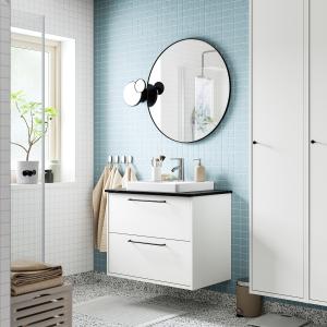IKEA - ORRSJÖN mueble cajoneslavabogrifo, blanconegro efect…