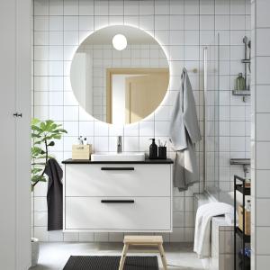 IKEA - ORRSJÖN mueble cajoneslavabogrifo, blanconegro efect…