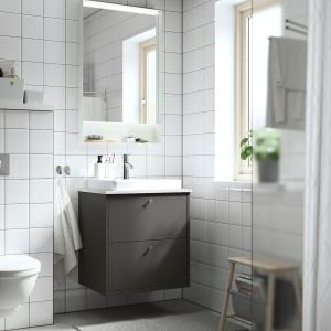 IKEA - ORRSJÖN mueble cajoneslavabogrifo, gris oscuroblanco…